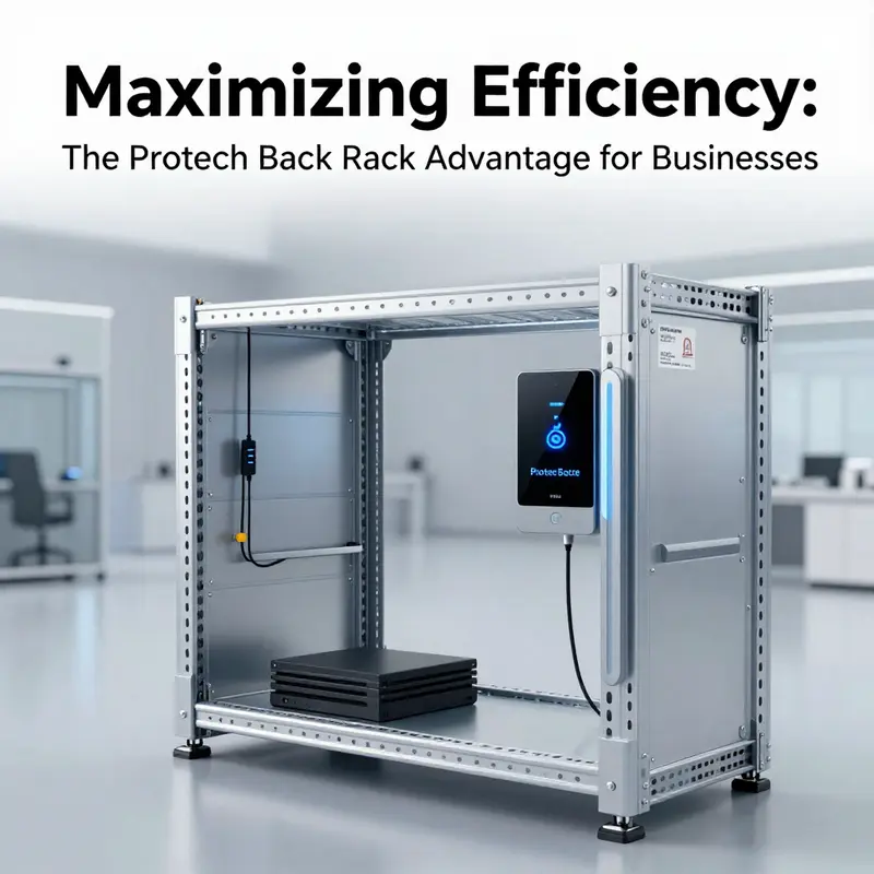 Showcasing the robust design and adjustable features of the Protech Back Rack.