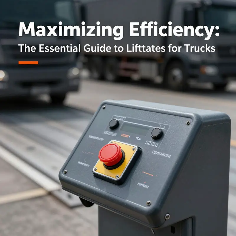 Illustration of a hydraulic liftgate highlighting its technical specifications.
