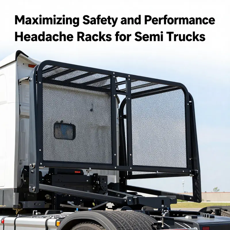 Protech headache rack demonstrating advanced safety features on a semi-truck.