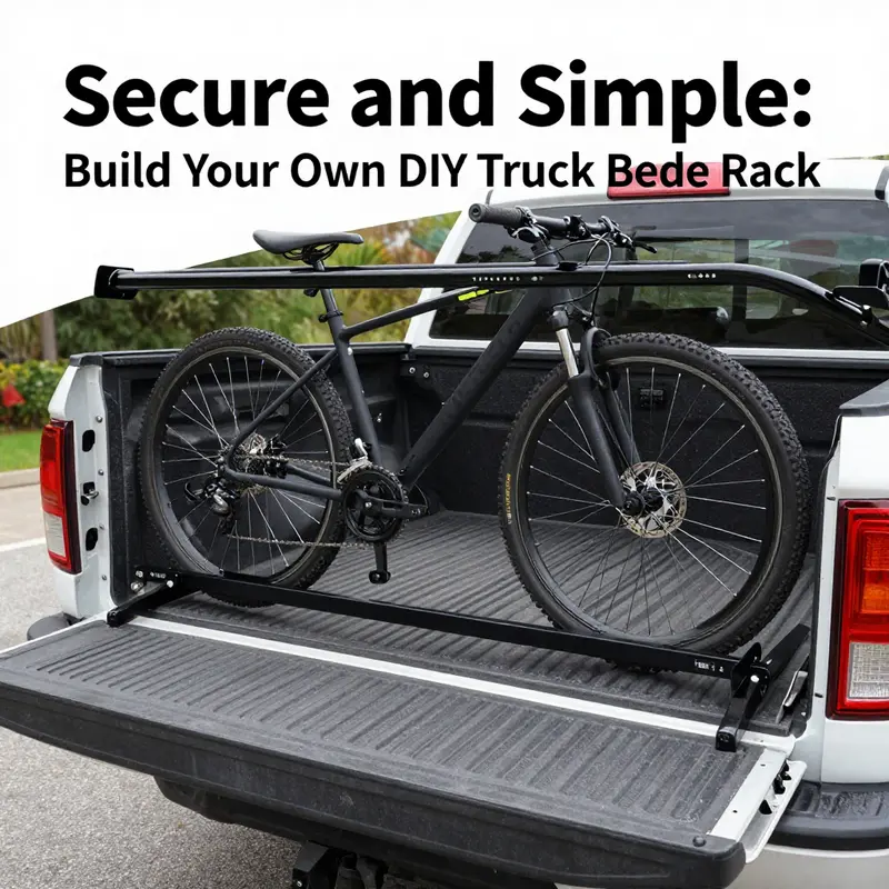 Visual designs illustrating various options for a DIY truck bed bike rack.