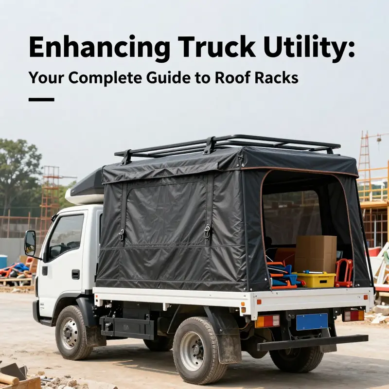 A truck with a ski and snowboard rack transporting winter sports gear, highlighting the utility for seasonal business activities.