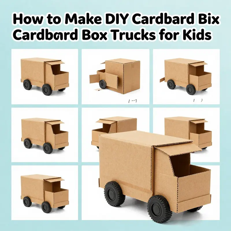 Essential materials for constructing DIY cardboard box trucks.