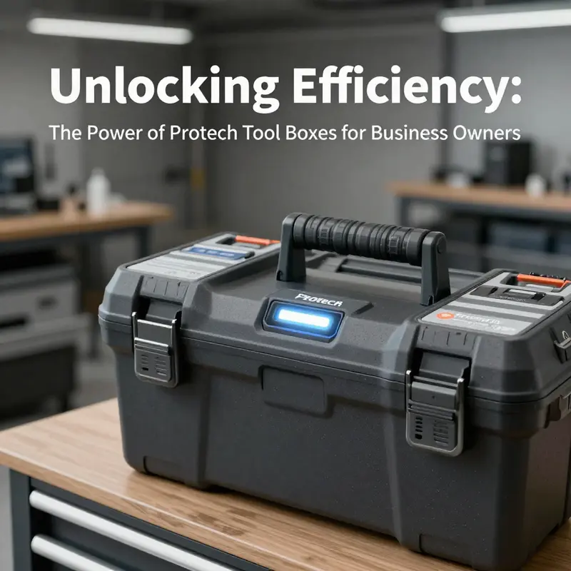 An array of Protech tool box products available for business owners.