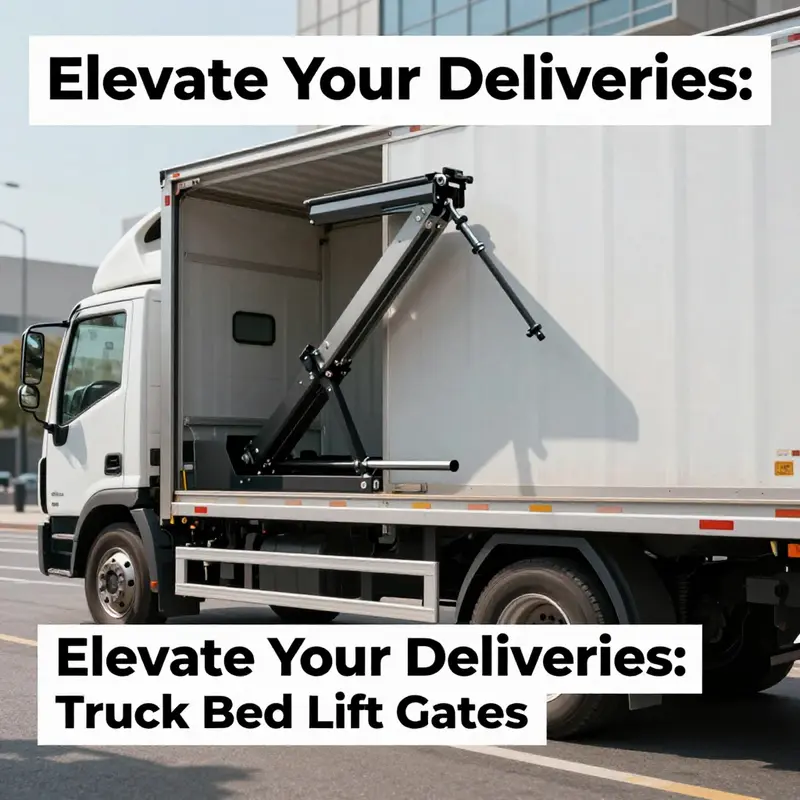 A hydraulic lift gate on a truck facilitating efficient loading and unloading of cargo in a delivery setting.