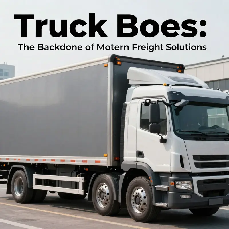An exterior shot of a truck box showcasing its robust structure and practical design features.