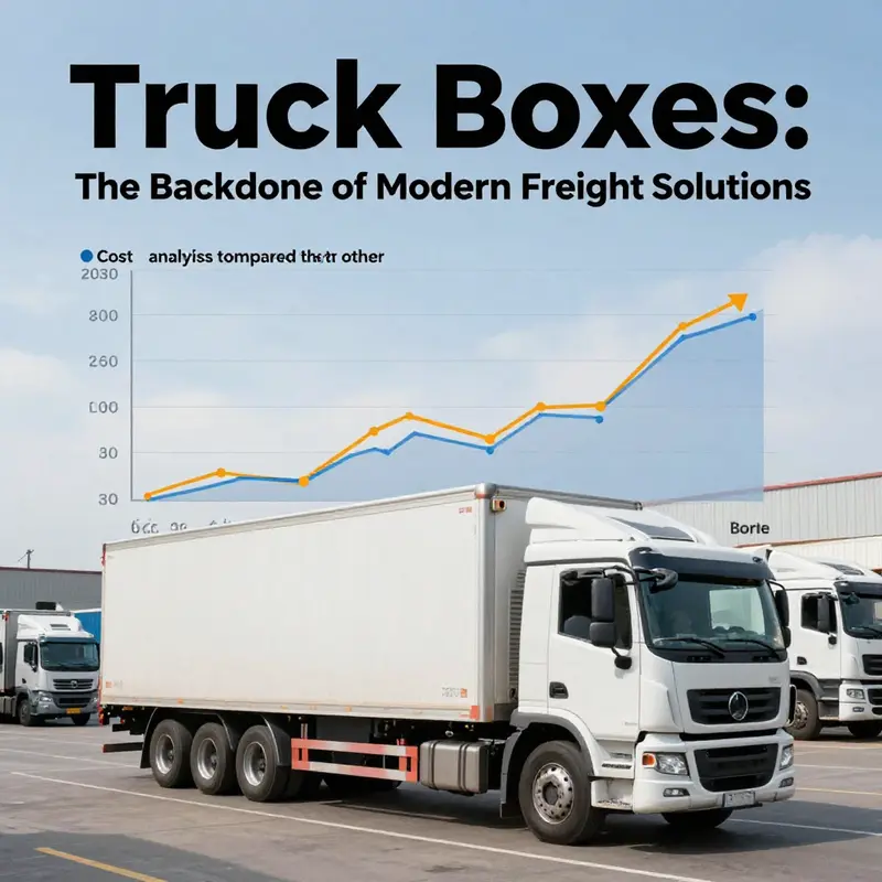 An exterior shot of a truck box showcasing its robust structure and practical design features.
