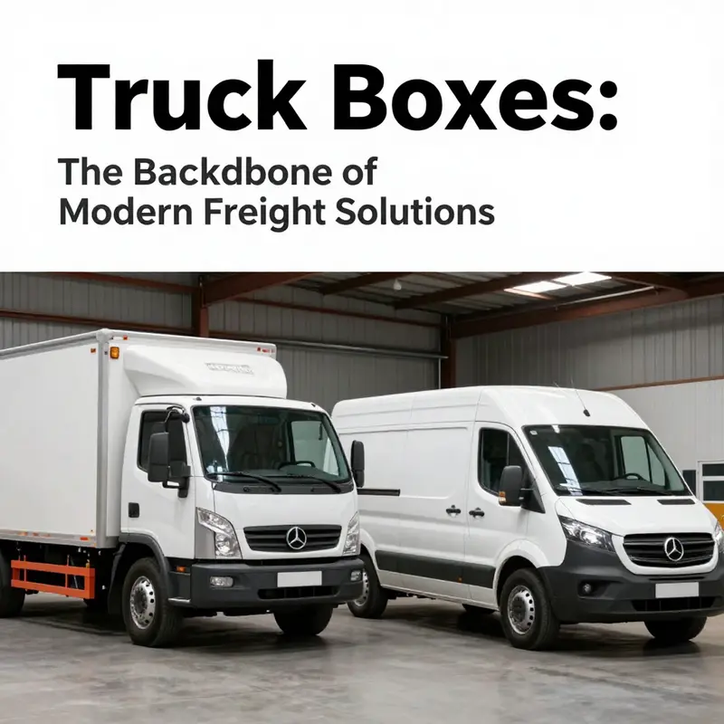 An exterior shot of a truck box showcasing its robust structure and practical design features.