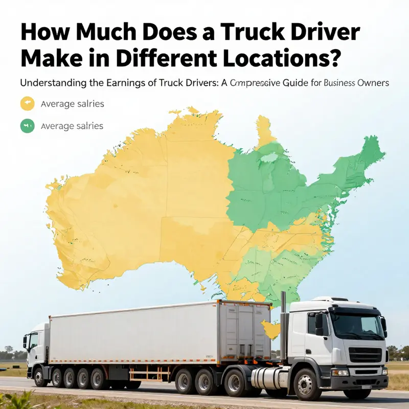 Map illustrating the salary variations for truck drivers in different regions.