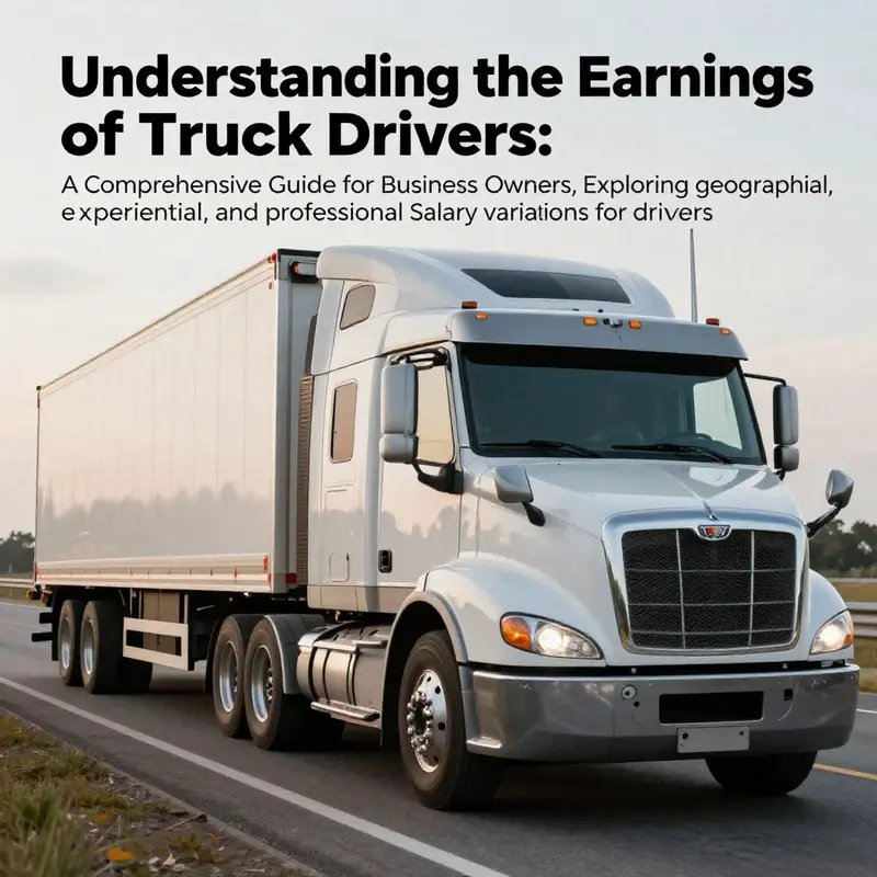 An engaging cover image portraying truck drivers driving on a road with graphs indicating their earnings.