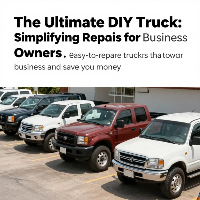 An assortment of trucks showcasing different designs that facilitate easy DIY repairs for businesses.