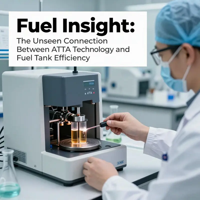 Researcher analyzing fuel samples using ATTA technology in a laboratory.