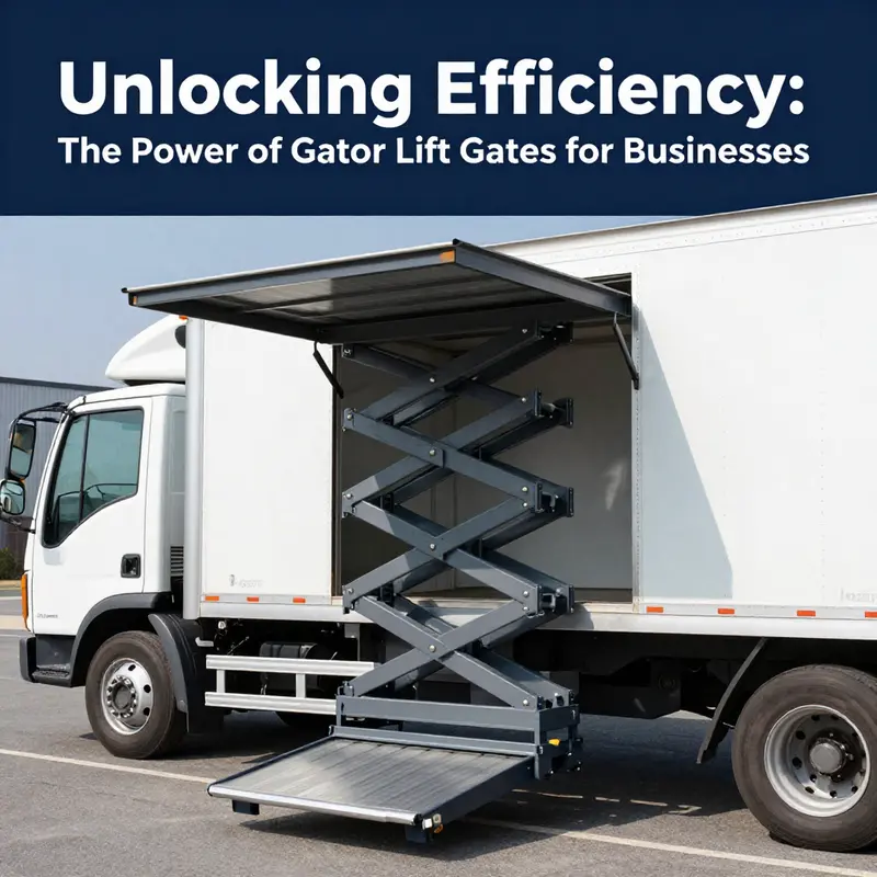 An operational gator lift gate demonstrating its functionality in loading heavy cargo.