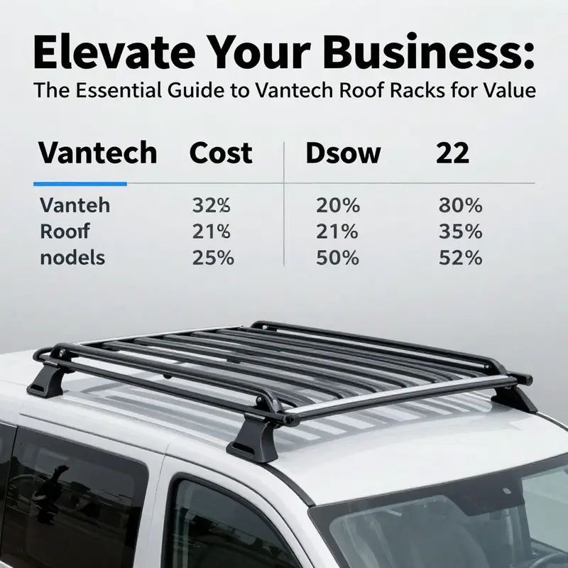 Overview of Vantech roof rack mounted on a vehicle, highlighting its structural features.