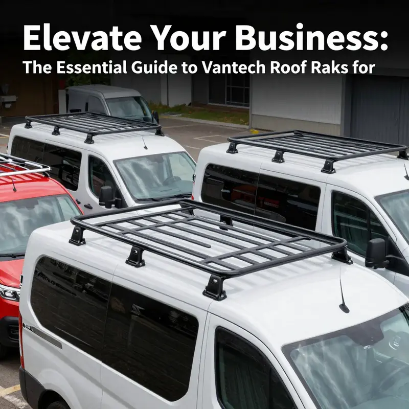A collection of vans with Vantech roof racks, illustrating their versatility and design.