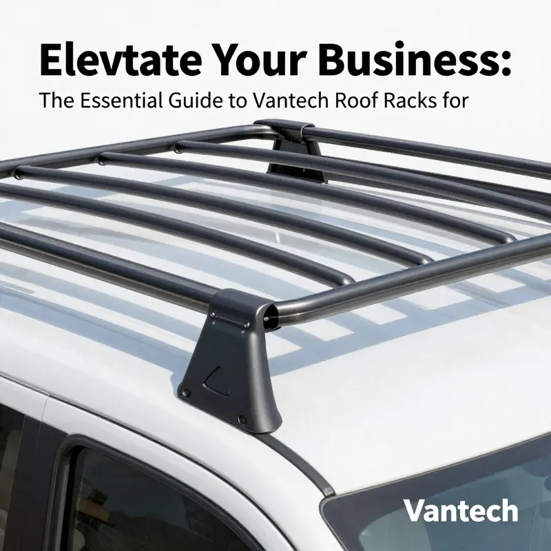 Overview of Vantech roof rack mounted on a vehicle, highlighting its structural features.
