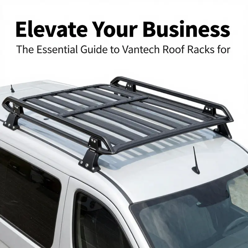Overview of Vantech roof rack mounted on a vehicle, highlighting its structural features.