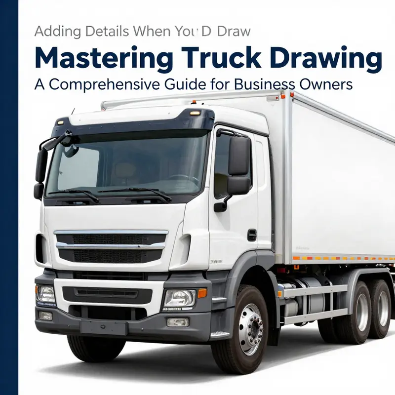 Visual progression of drawing a truck, starting from basic shapes.