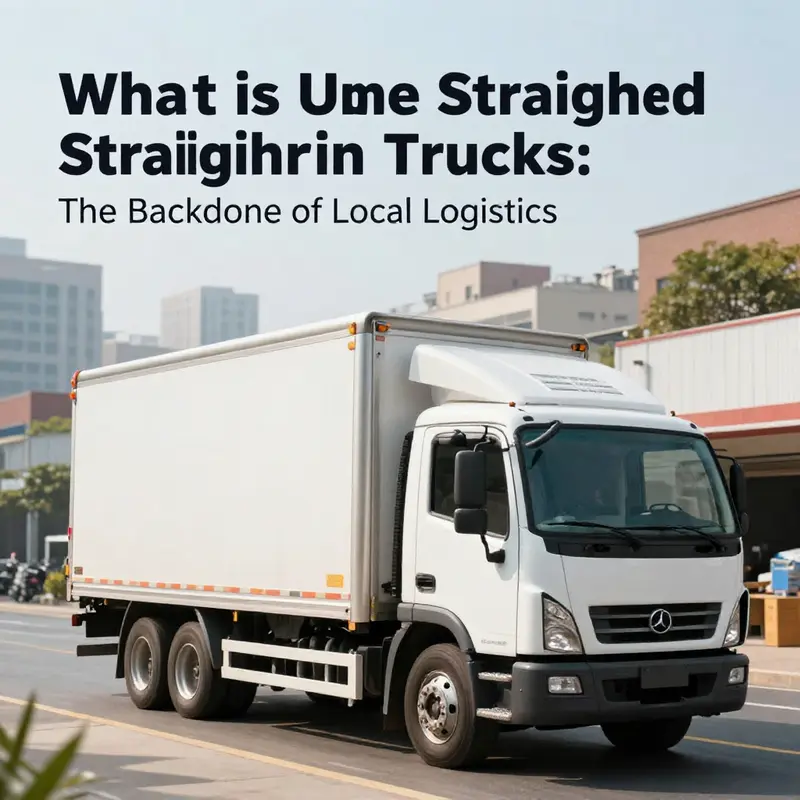 A straight truck parked in an urban area, illustrating its unique single chassis structure.