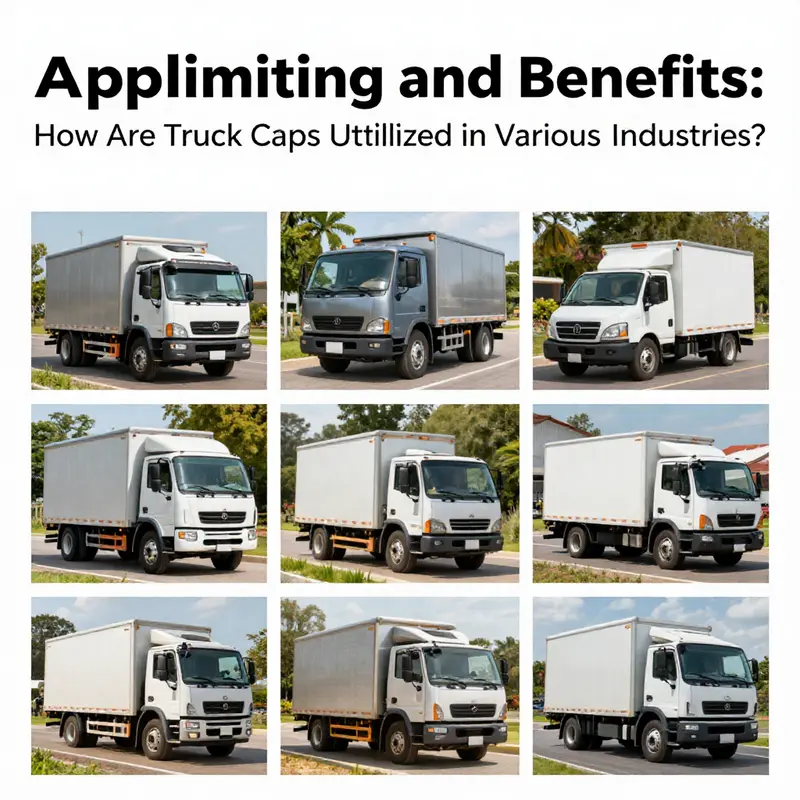 A variety of truck caps displayed on different models, highlighting the range of options available for business owners.