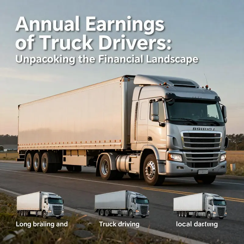 Infographic illustrating the average earnings of truck drivers and types of trucking jobs.
