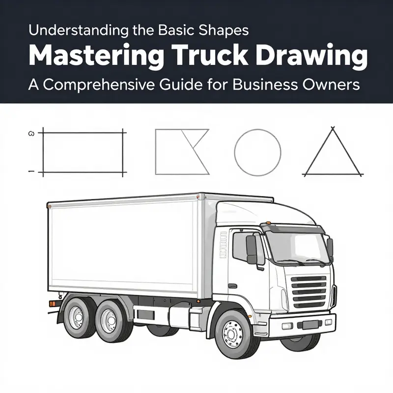 Visual progression of drawing a truck, starting from basic shapes.