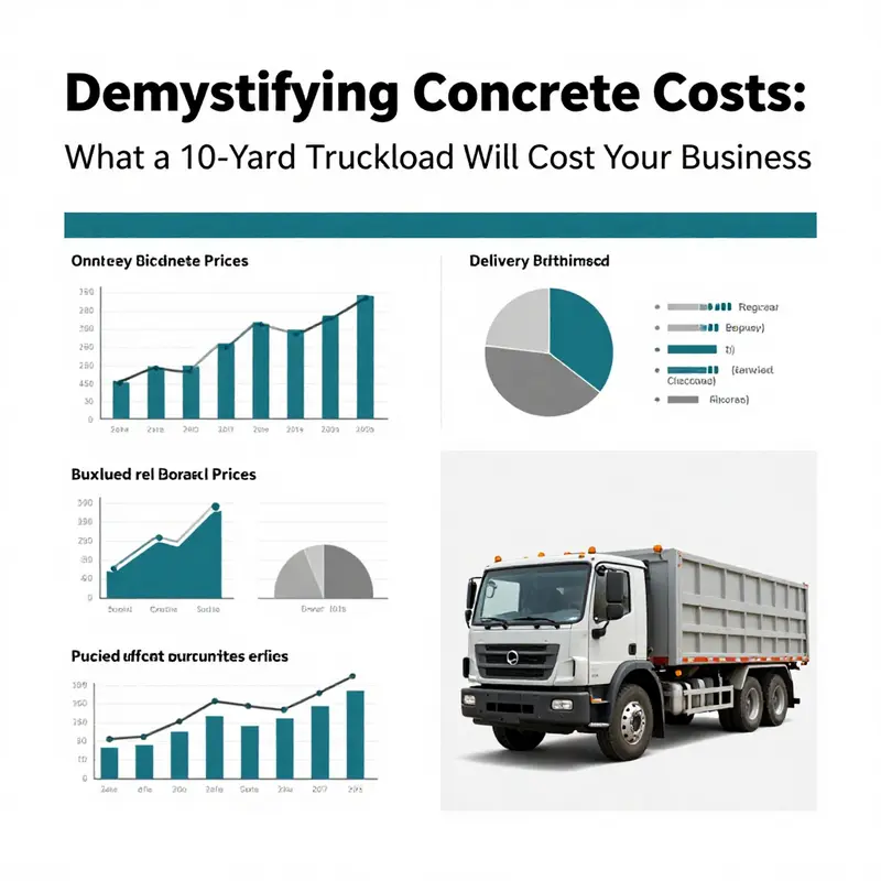 A concrete truck delivering a 10-yard load at a construction site.