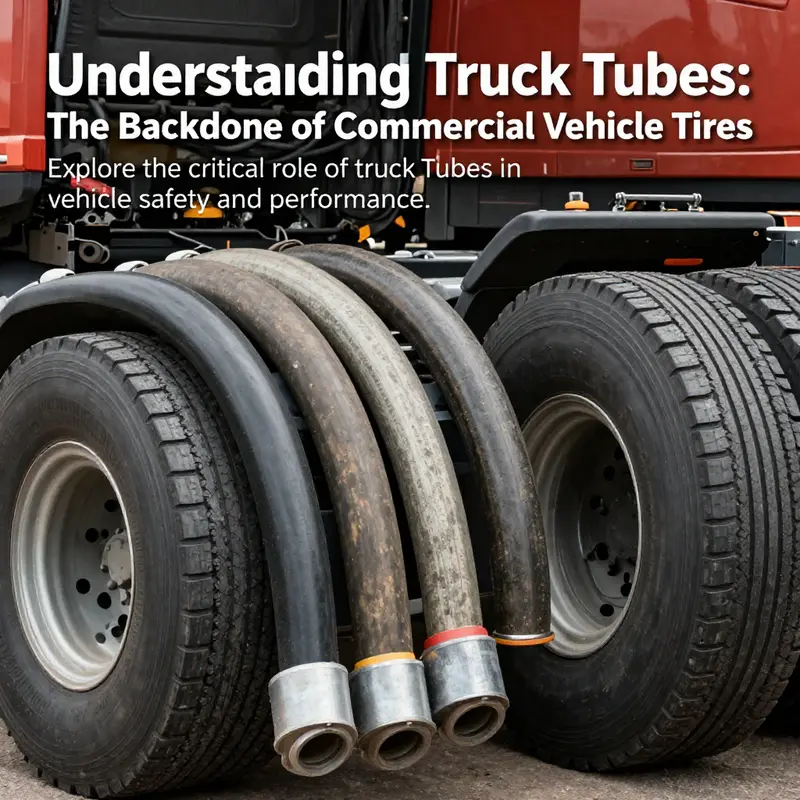 A collection of truck tubes and tires highlighting their relevance in the vehicle industry.