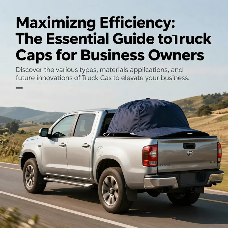 A pickup truck equipped with a truck cap on a picturesque road, representing the functionality and aesthetics of truck caps in business.