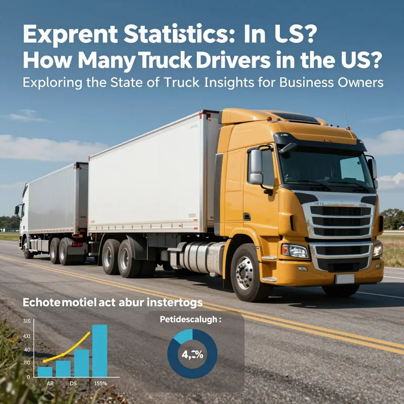 Infographic showing the current number of truck drivers in the US and key statistics.