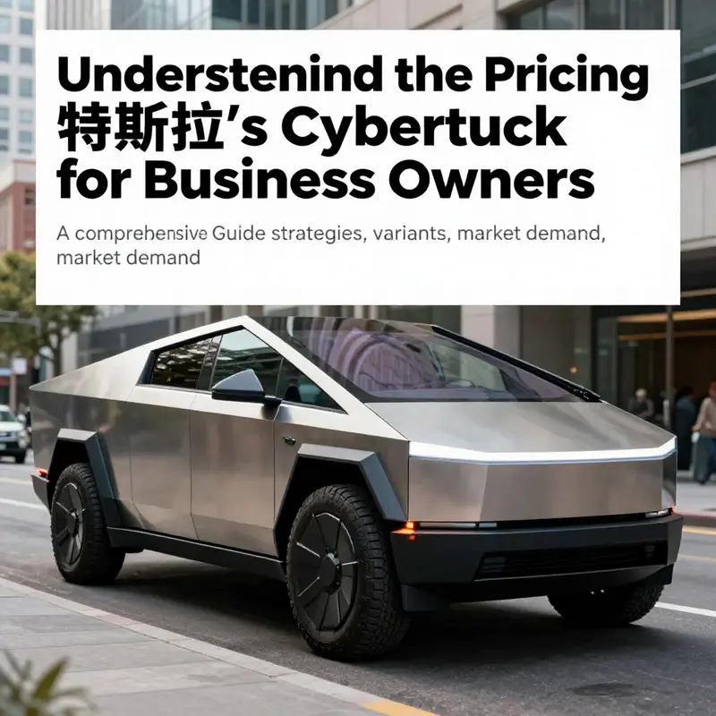 A Tesla Cybertruck in an urban setting, showcasing its modern design and appeal for business use.