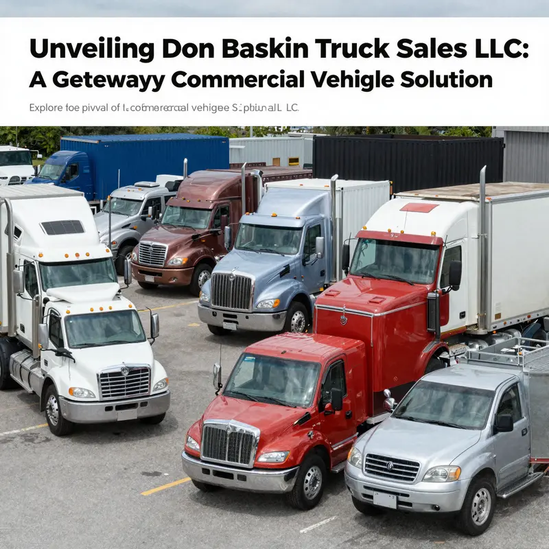 A collection of commercial trucks at Don Baskin Truck Sales LLC, showcasing options for potential buyers.