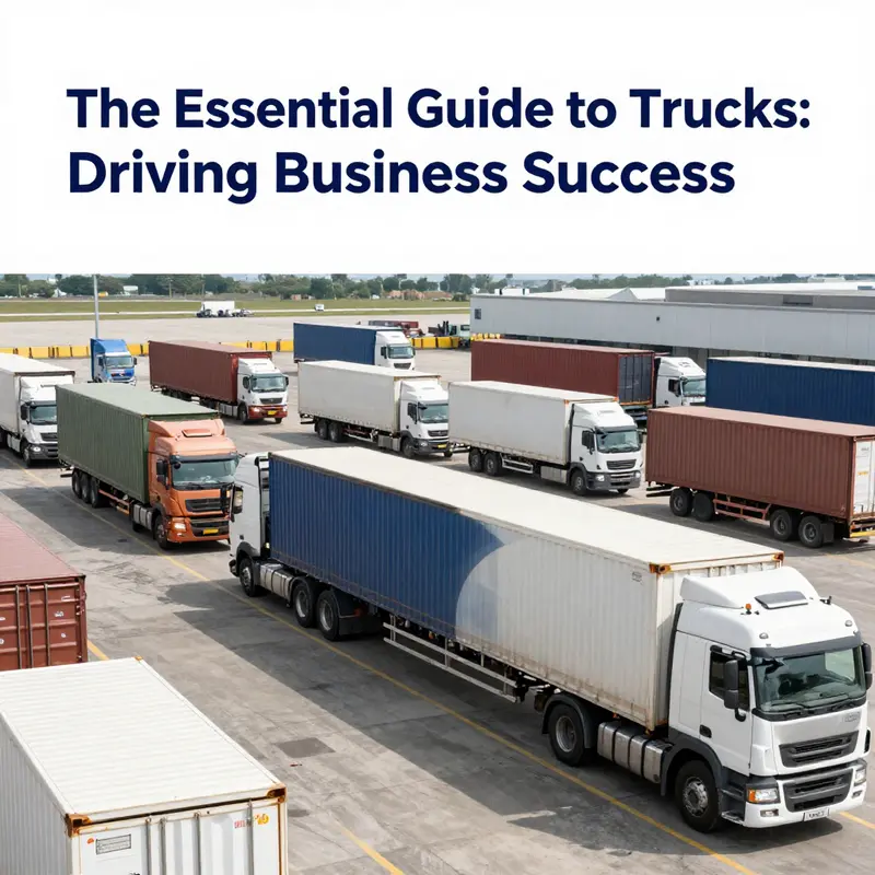 A showcase of various types of trucks and their applications in logistics.