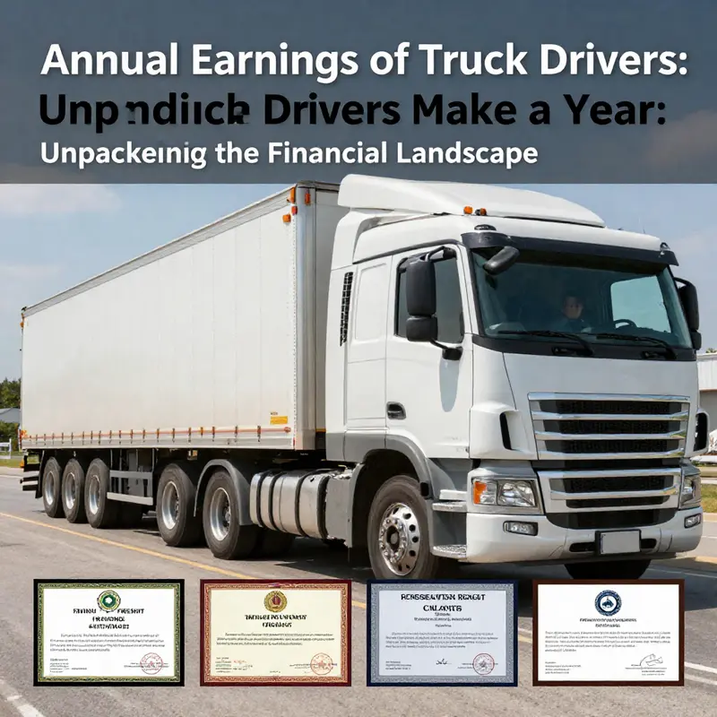 Infographic illustrating the average earnings of truck drivers and types of trucking jobs.