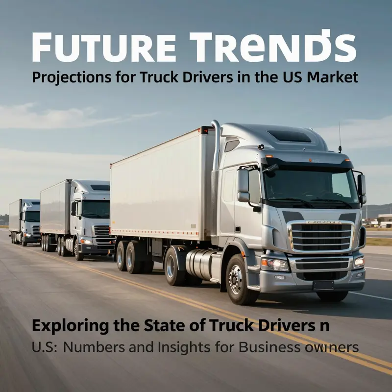 Infographic showing the current number of truck drivers in the US and key statistics.