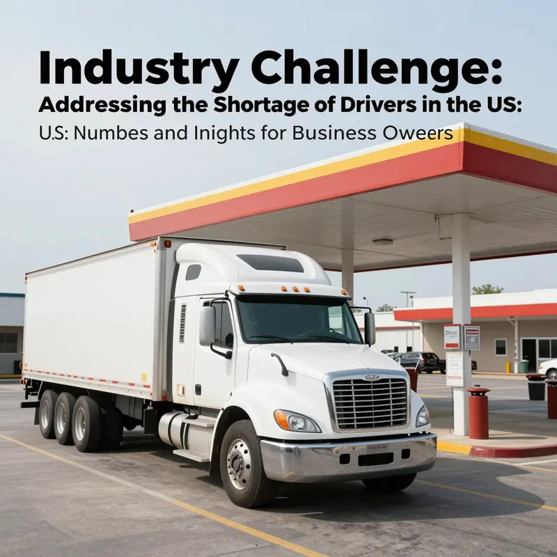 Infographic showing the current number of truck drivers in the US and key statistics.