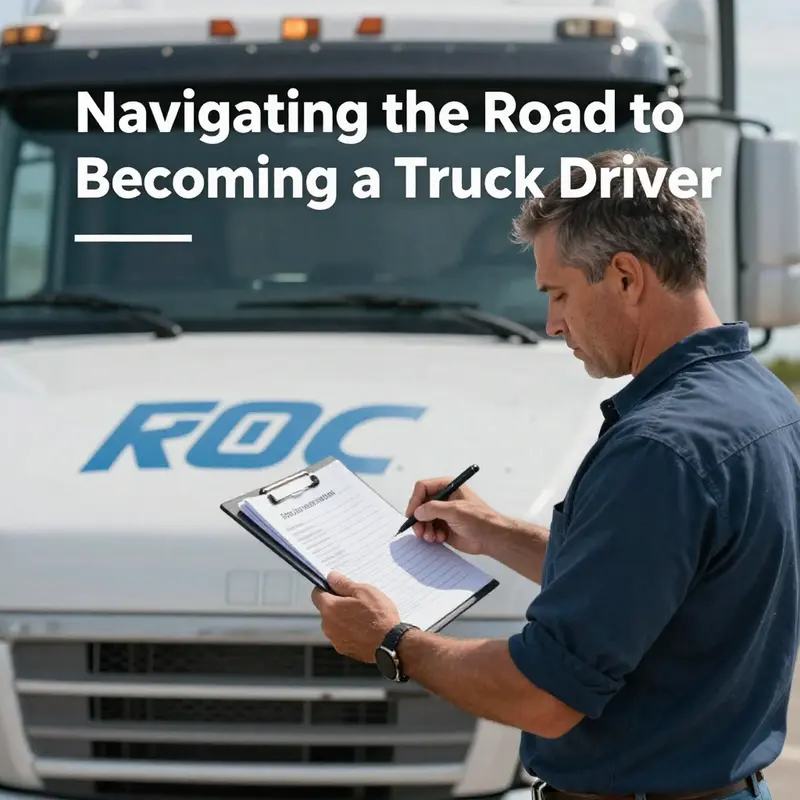 A seminar for aspiring truck drivers outlining eligibility requirements.