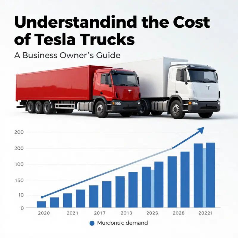 Tesla Cybertruck highlighting current pricing in an urban setting.