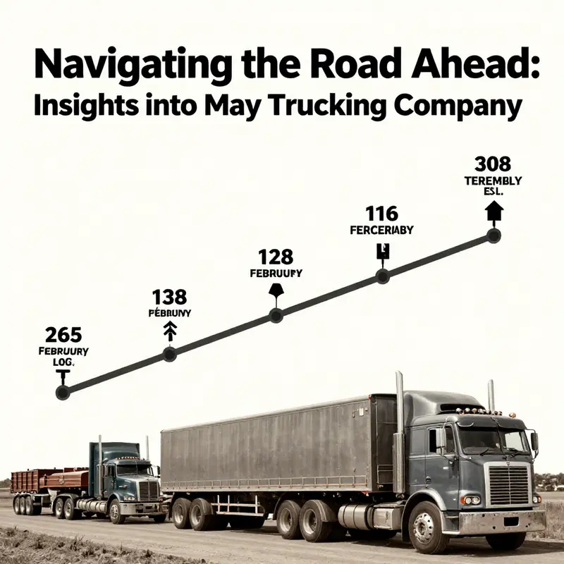 A timeline highlighting the key milestones in the history of May Trucking Company.