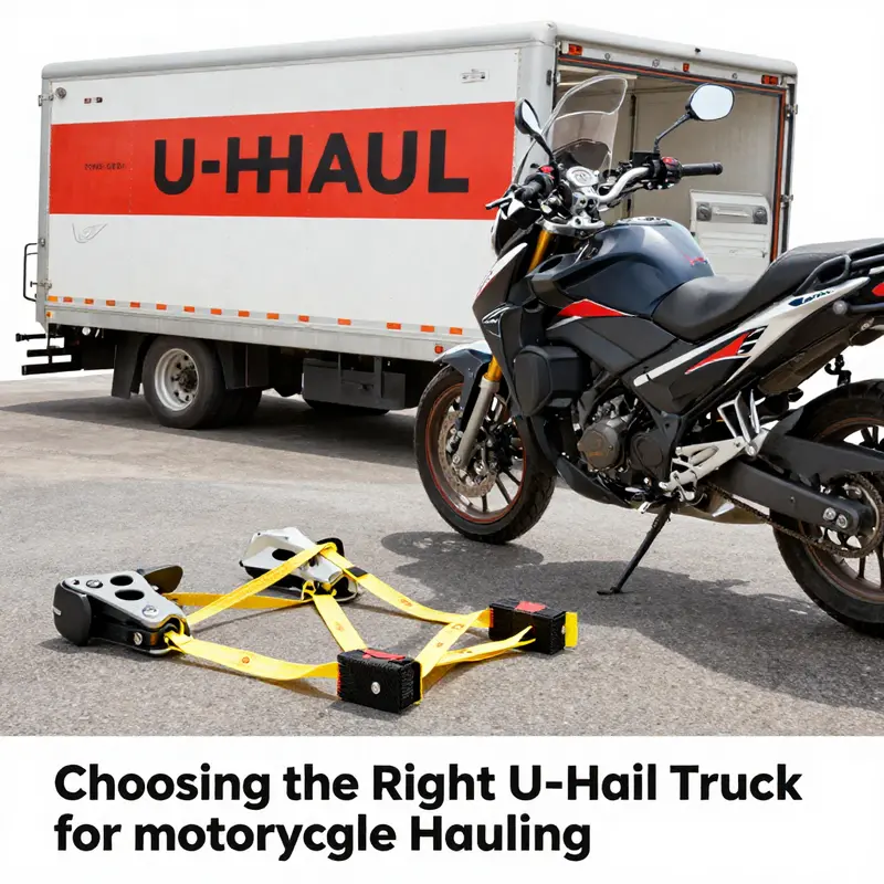 The U-Haul 8-Foot Pickup Truck designed for safe motorcycle hauling.
