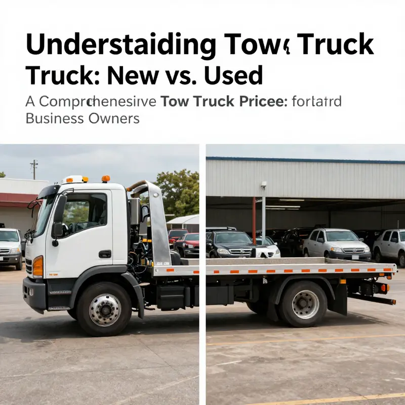 Comparison between a new tow truck and a used tow truck, emphasizing pricing differences.