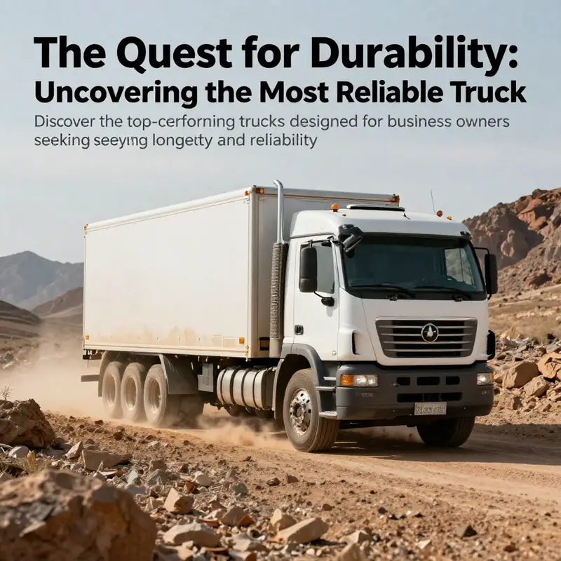 A truck driving through rough landscape, showcasing the durability needed for business and reliability.