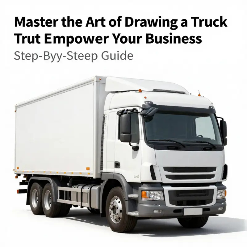 A visual guide illustrating the sequential steps to draw a truck.