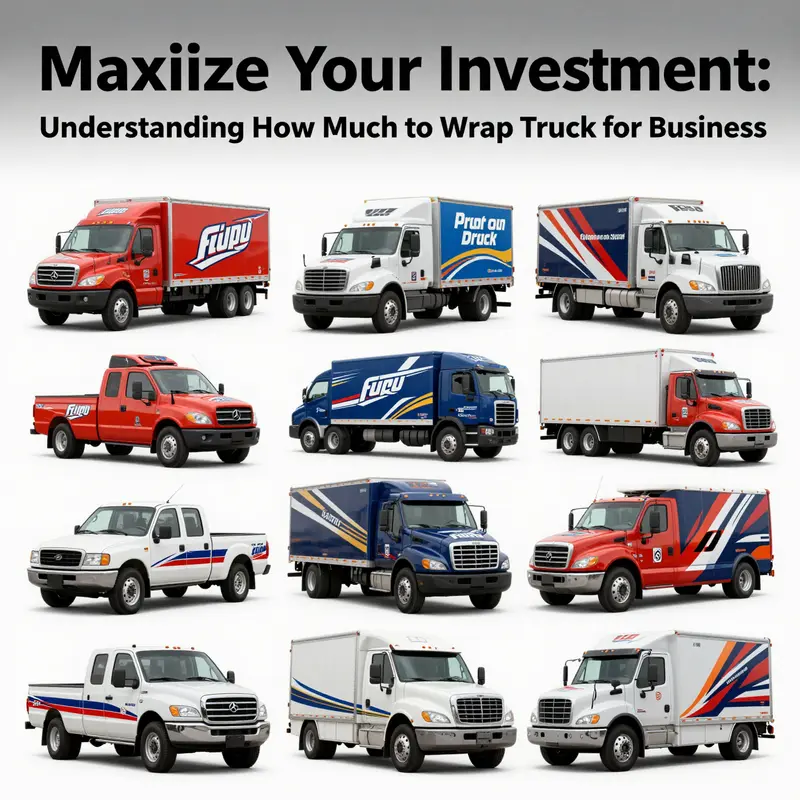Comparative analysis of costs for wrapping different truck sizes, illustrating various wrapping styles.