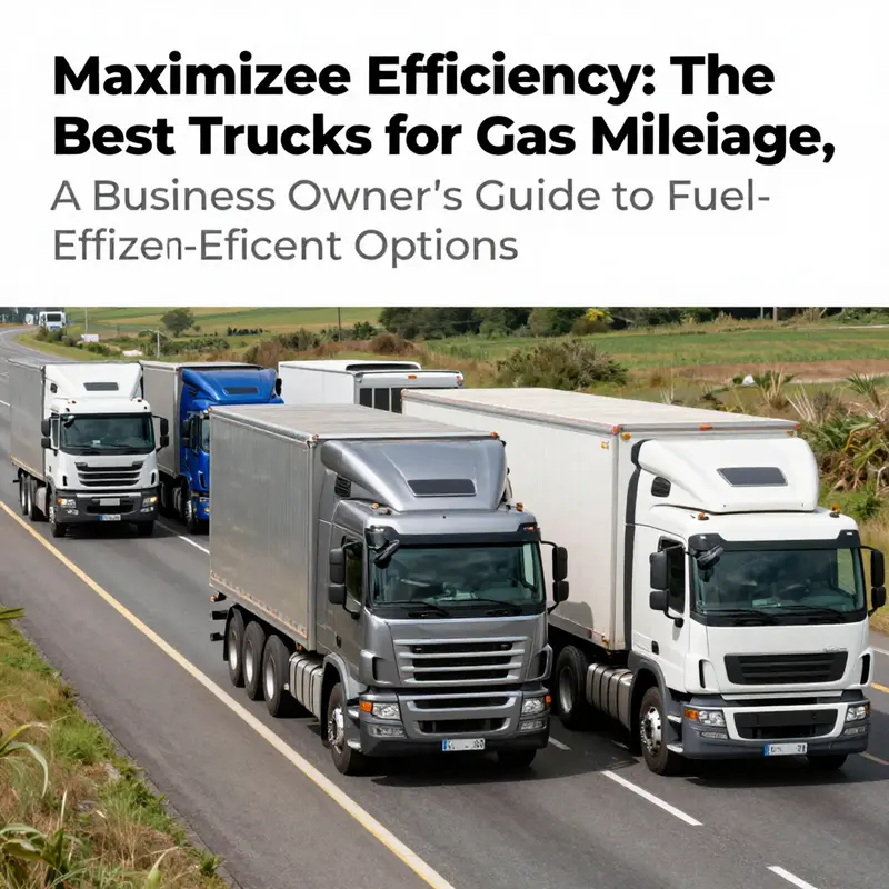 A panoramic view of a range of trucks on the road representing the evolution of fuel efficiency.