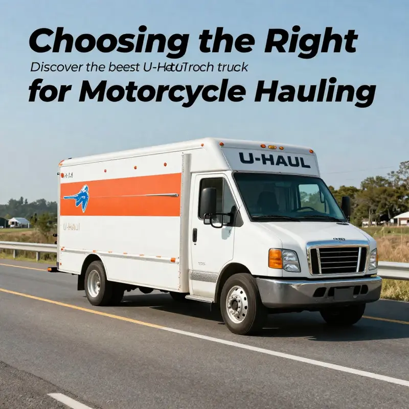 A U-Haul truck on a highway, symbolizing reliable motorcycle transport.
