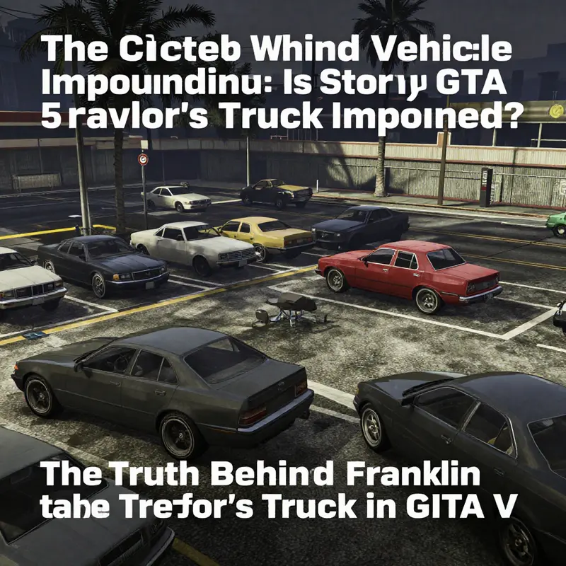 Franklin with his blue sedan and Trevor’s truck in the background, illustrating their separate vehicle choices.