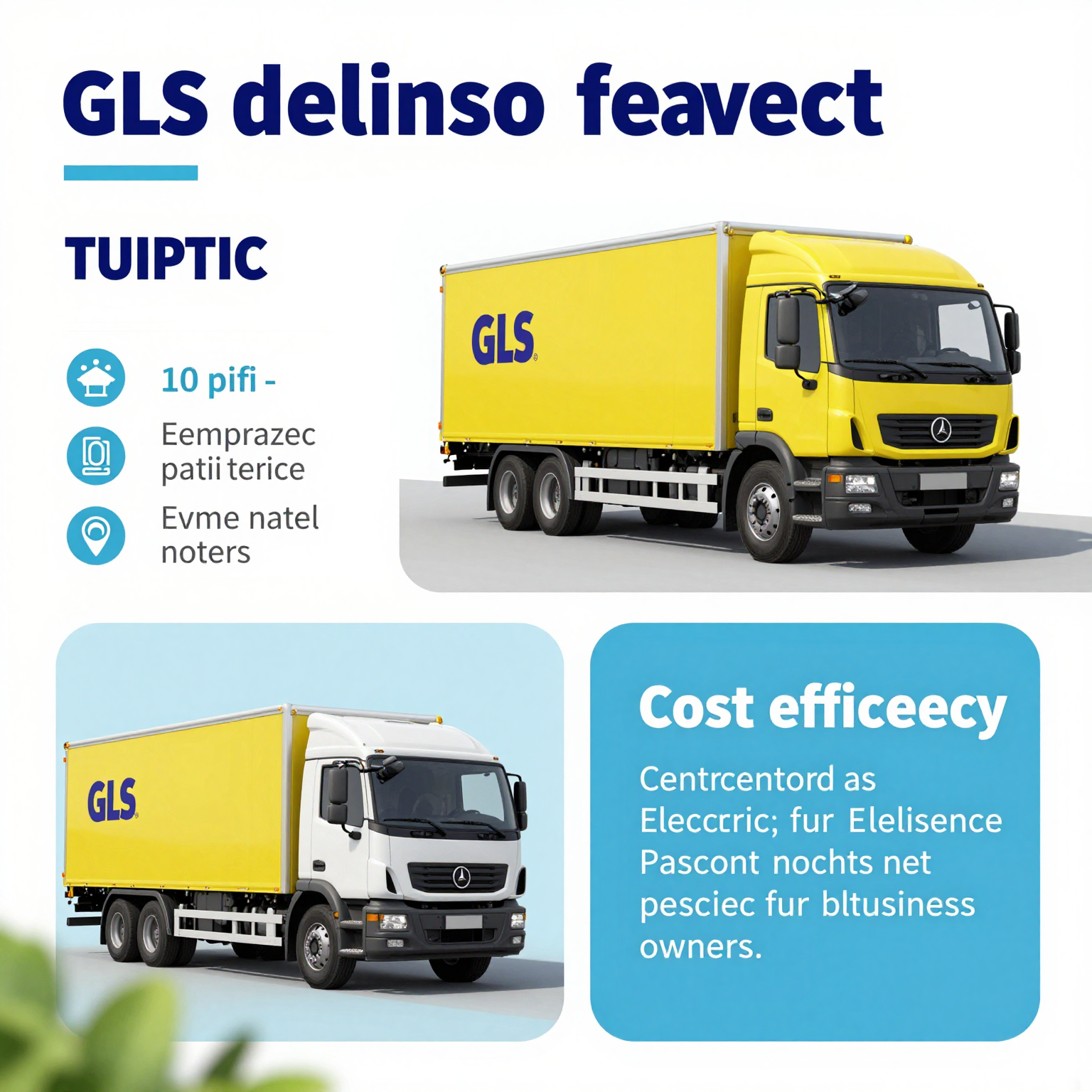 Infographic showing features of GLS delivery trucks