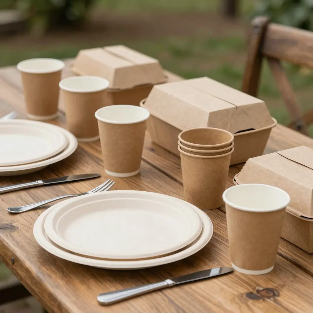 Aesthetic table setting with eco-friendly tableware